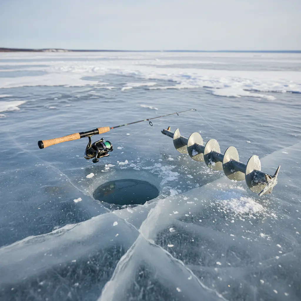 Equipamento de pesca no gelo